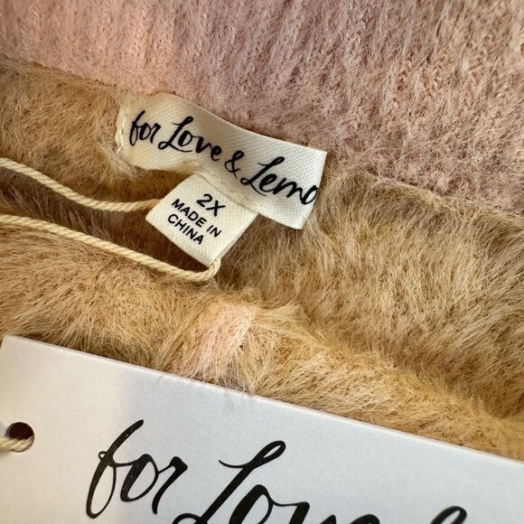 NWT For Love & Lemons Cher Sweater Pencil Mini Skirt - Pink Cream - Size 2XL - Picture 4 of 7